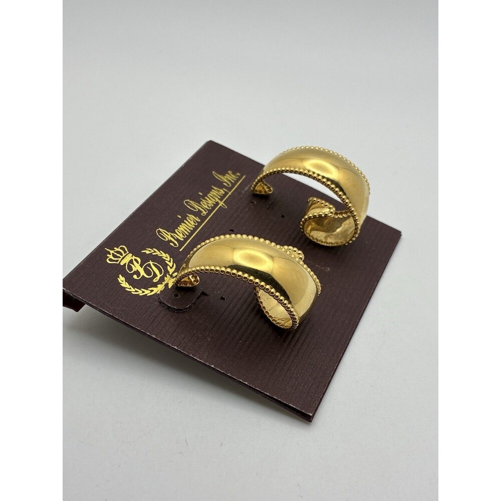 Premier Designs Ribbon Gold Tone Dangle Pierced Earrings Twisted
